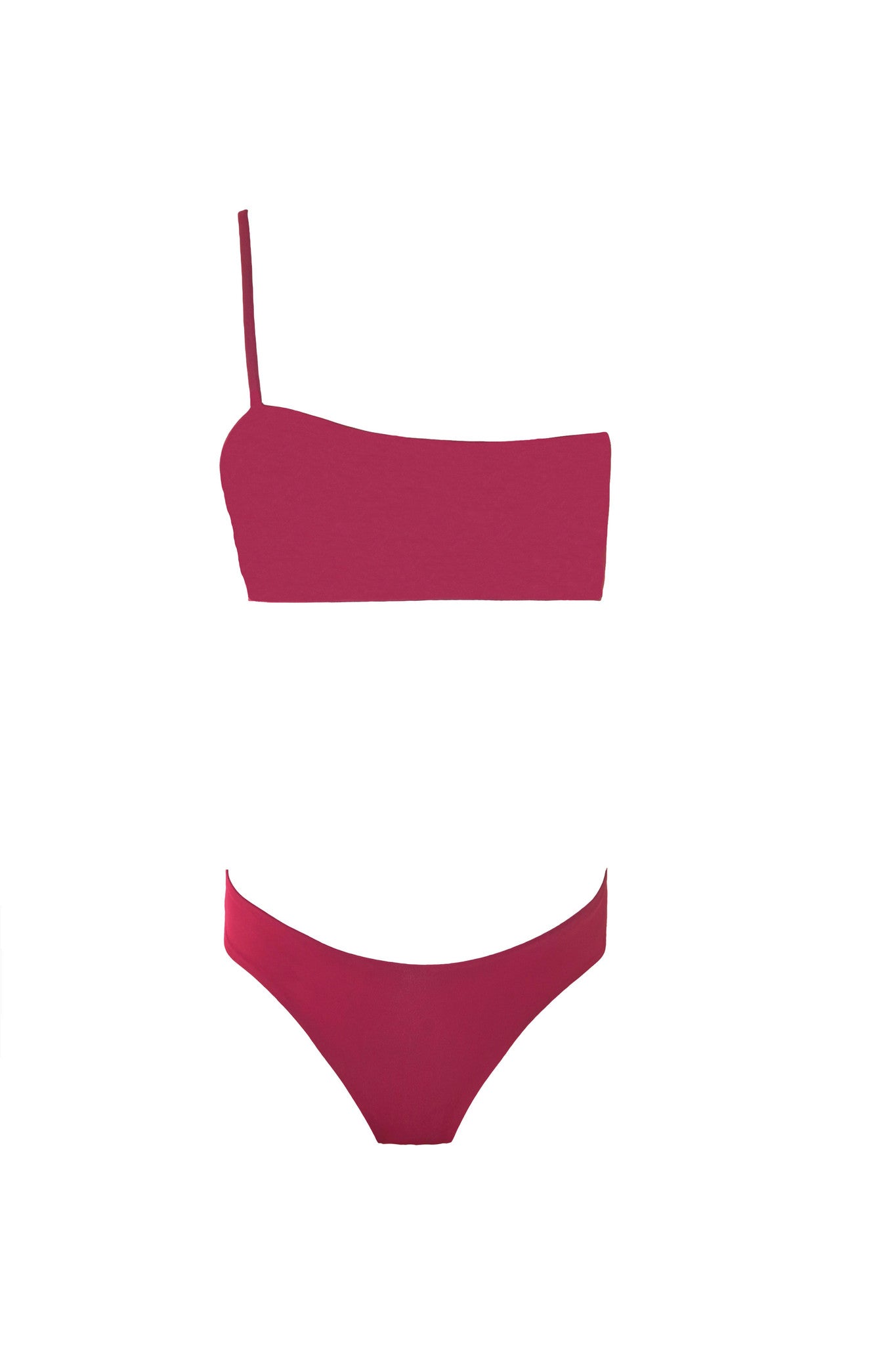 iixiist Cherry Cannes Crop Deep Red Plum One Shoulder Seamless Swimwear Frankii Swim Frankie Swim Frankie Swimwear