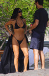 Kim Kardashian wears iixiist Basalt Black Bikini G3 Bottom seamless swimwear
